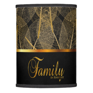 Black and Gold Family is Forever Lamp Shade