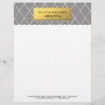 Black and Gold Faux Foil Chevron Letterhead<br><div class="desc">This stunning black chevron letterhead with faux gold foil accent is the perfect match to this business card: http://www.zazzle.com/black_gold_chevron_pattern_business_card-240700420394314886</div>