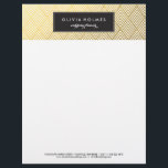 Black and Gold Faux Foil Chevron Letterhead<br><div class="desc">This stunning gold chevron letterhead with faux gold foil accent is the perfect match to this business card: http://www.zazzle.com/gold_chevron_pattern_business_card-240928354271205860</div>