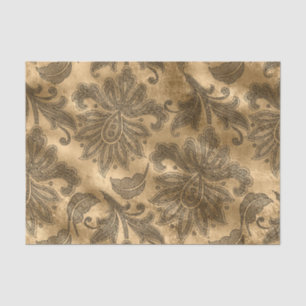 Black and Gold Faux Foil Damask Tissue Paper