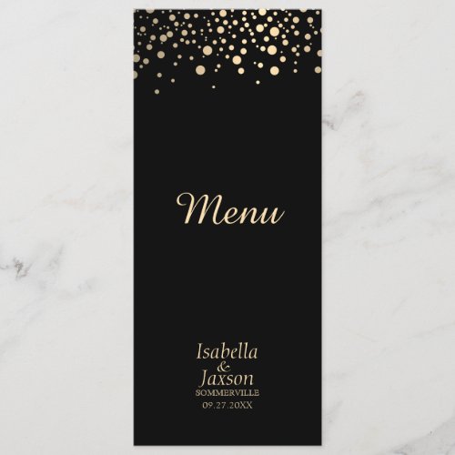 Black and Gold Faux Foil  Dots _ Menu