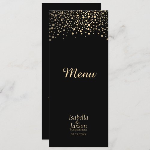 Black and Gold Faux Foil Dots _ Menu