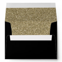 black and Gold FAUX glitter Envelope