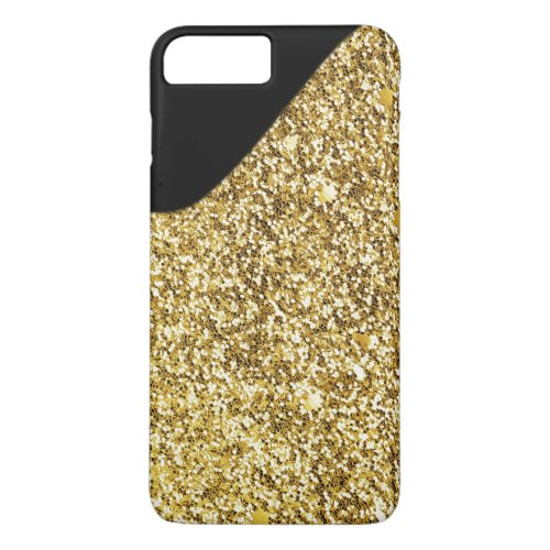 Black and Gold Faux Glitter Sparkle Effect iPhone 8 Plus7 Plus Case