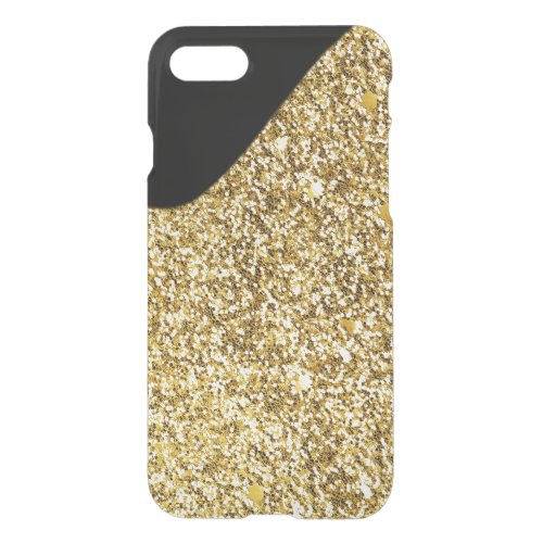 Black and Gold Faux Glitter Sparkle Effect iPhone SE87 Case