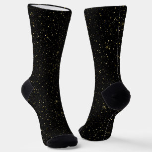 Black and gold faux glitter texture image print socks
