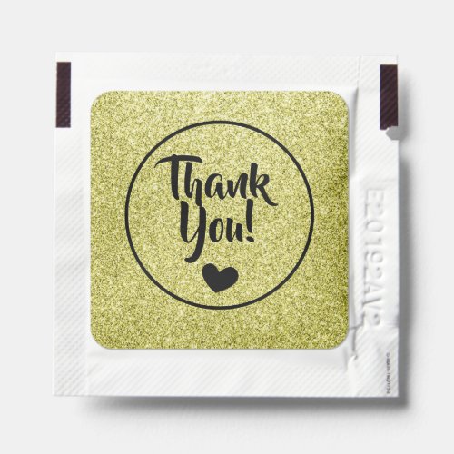 Black and Gold FAUX GLITTER Thank You Hand Sanitizer Packet