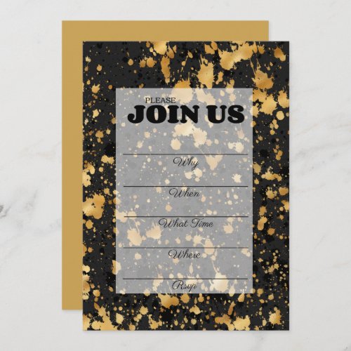Black and Gold Fill In Multi Purpose Invitation
