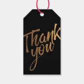 Black and Gold Flecks Wedding Thank You Gift Tag (Front)
