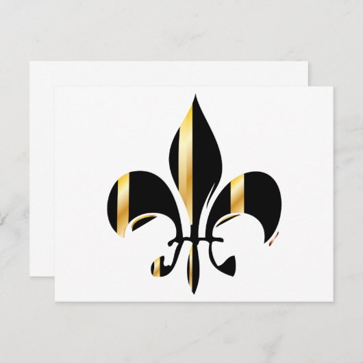 Black and Gold Fleur de Lis (Front/Back)