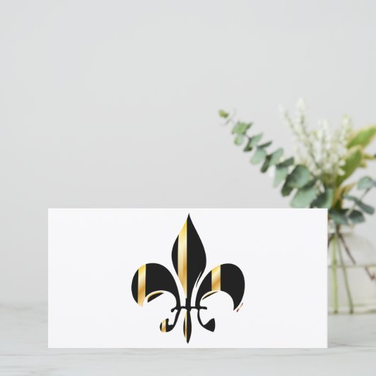 Black and Gold Fleur de Lis (Standing Front)