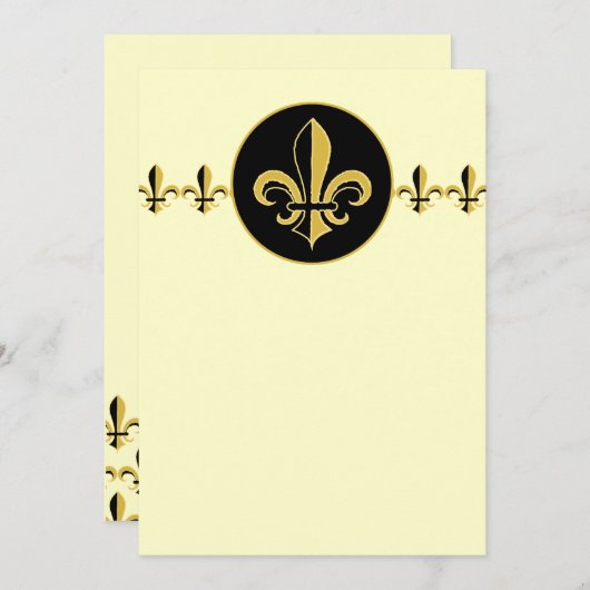 Black and Gold Fleur de lis (Front/Back)