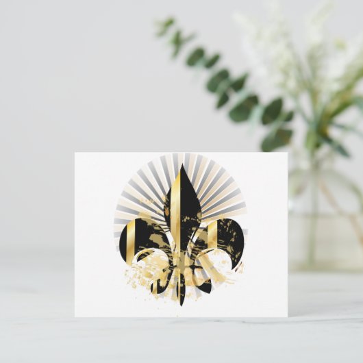 Black and Gold Fleur de Lis (Standing Front)