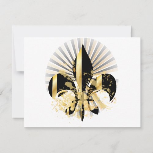 Fleur de Lis, customizable text Invites