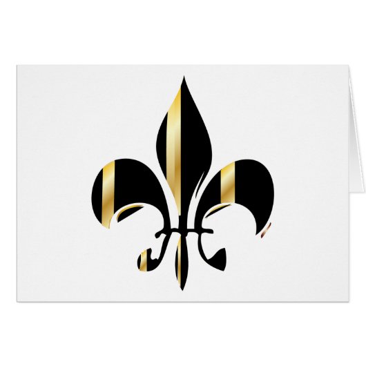 Black and Gold Fleur de Lis (Front Horizontal)