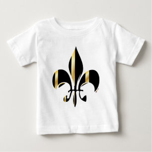 Black and Gold Fleur de Lis Baby T-Shirt