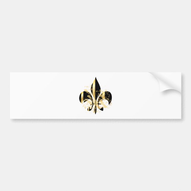Black and Gold Fleur de Lis Bumper Sticker (Front)