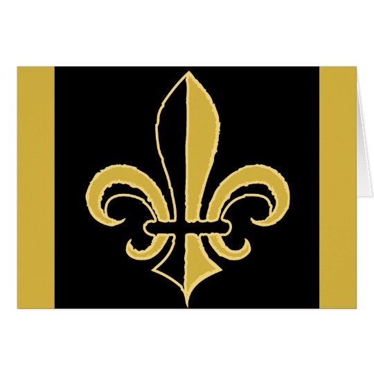 Black and Gold Fleur de lis Card