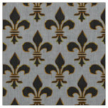 Black and Gold Fleur-de-lis Fabric