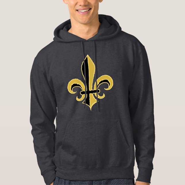 Black and Gold Fleur de lis Hoodie (Front)