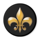 Black and Gold Fleur de Lis
