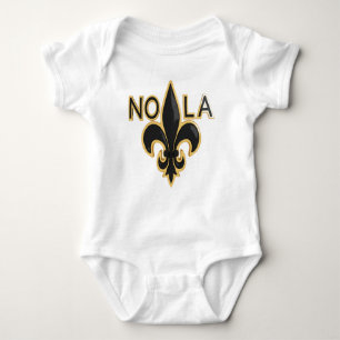 Black and Gold Fleur de Lis - NOLA Baby Bodysuit