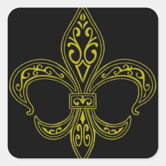 Black and Gold Fleur De Lis Sticker
