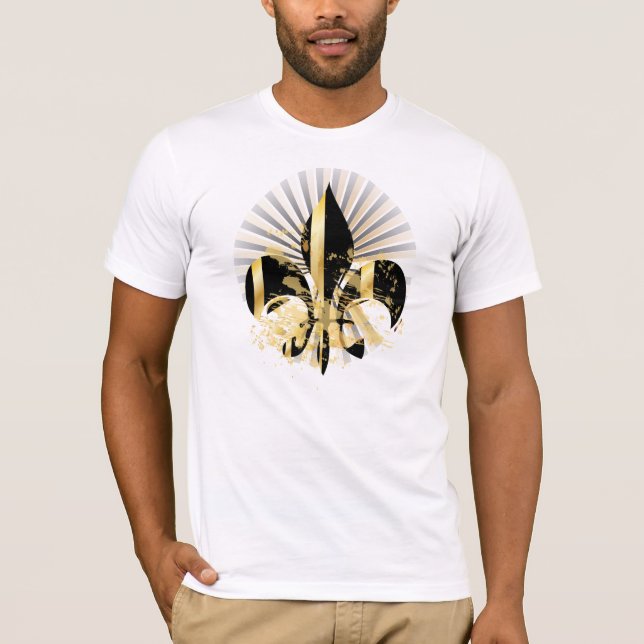 Black and Gold Fleur de Lis T-Shirt (Front)