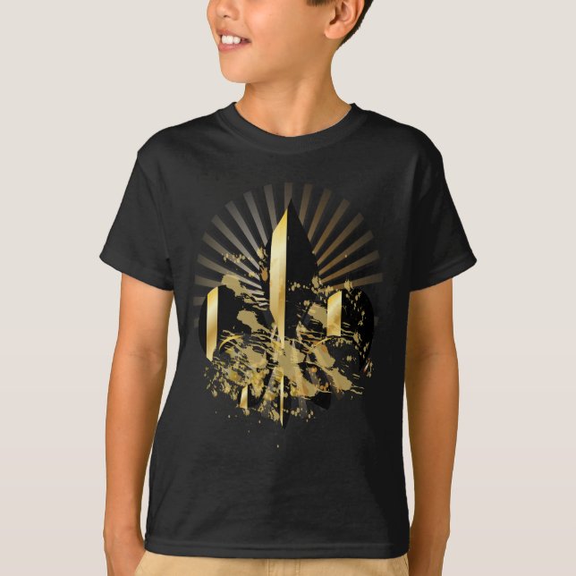 Black and Gold Fleur de Lis T-Shirt (Front)