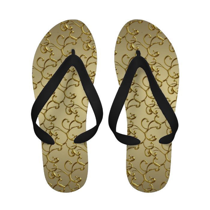 Black and Gold Flip Flop Flip Flops