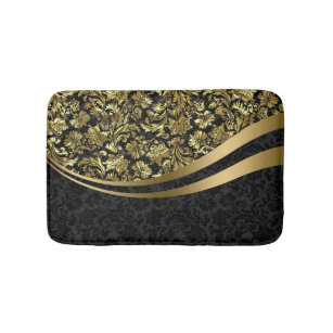 Black And Gold Bath Mats Rugs Zazzle