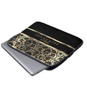 Black and Gold Floral Laptop Sleeve | Zazzle