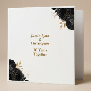 Black And Gold Floral Picture Album 3 Ring Binder