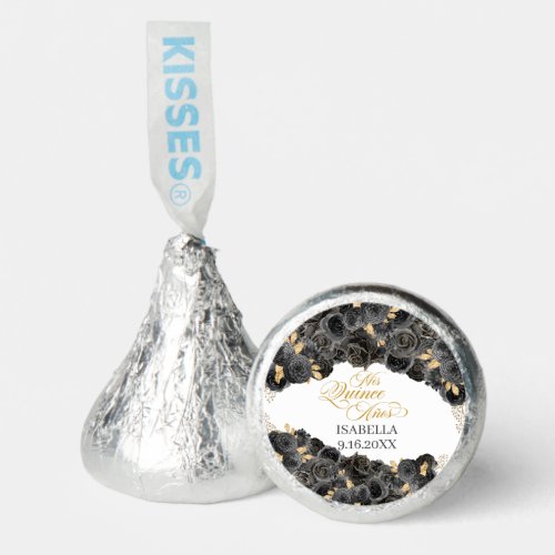 Black and Gold Floral Quinceanera Hersheys Kisses
