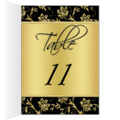 Black and Gold Floral Table Number Card (Inside (Right))