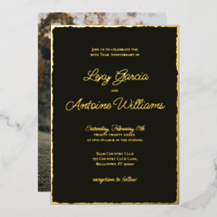 Black and Gold Foil 50th Anniversary Photo Invite