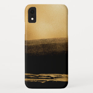 Black and Gold Foil Brush Stroke iPhone XR Case
