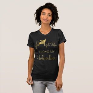 Black And Gold Foil Chihuahua Tee Shirt