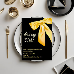 Black and Gold Foil “It’s My 30th!” Elegant Glam Invitation