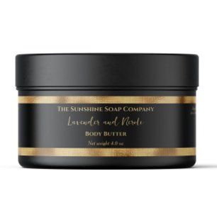 Black and Gold Foil Luxury Cosmetics Jar Label
