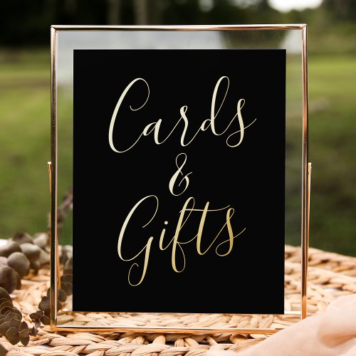 Black and Gold Foil Script Wedding Cards and Gifts Foil Prints