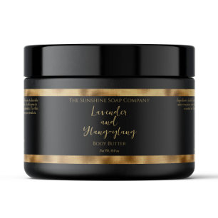 Black and Gold Foil Waterproof Cosmetics Jar Label