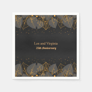 Black and Gold Foliage Borders template Napkins