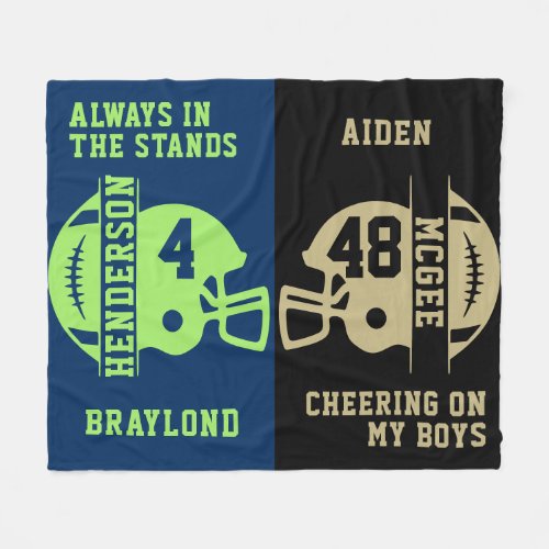 Black and Gold Football Game Day Fleece Blanket