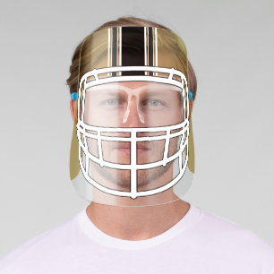 Black and Gold Football Helmet with Guard Face Shield