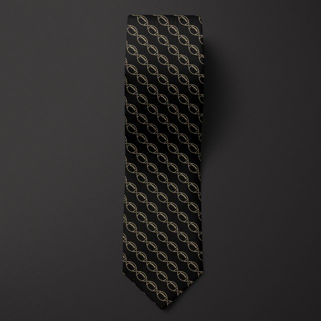 Black and Gold Football Neck Tie (Creator Uploaded)
