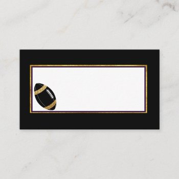 Black And Gold Football Wedding Place Card by Myweddingday at Zazzle