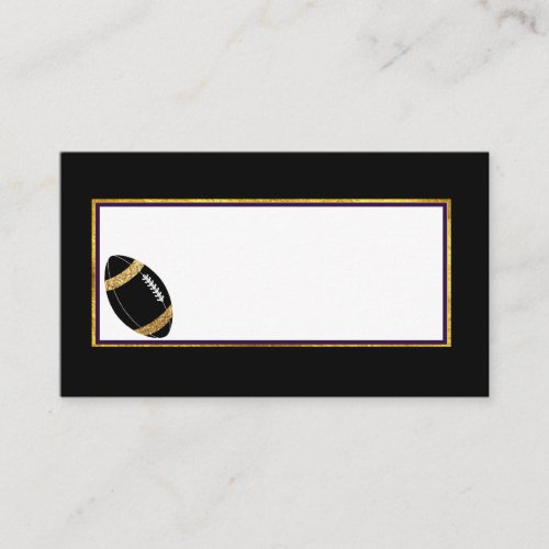 Black and Gold Football Wedding Place Card