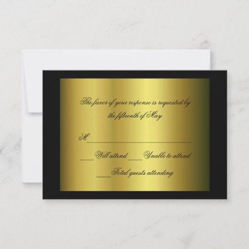 Black and gold Formal Response Card