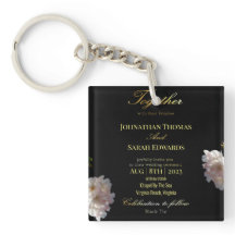 Black And Gold Formal Wedding Acrylic keychain